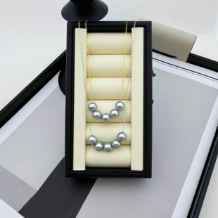 【蓝玫瑰微笑链】人造akoya极光炫彩蓝玫瑰珍珠路路通项链