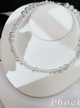 小众松弛感人造澳白珍珠项链