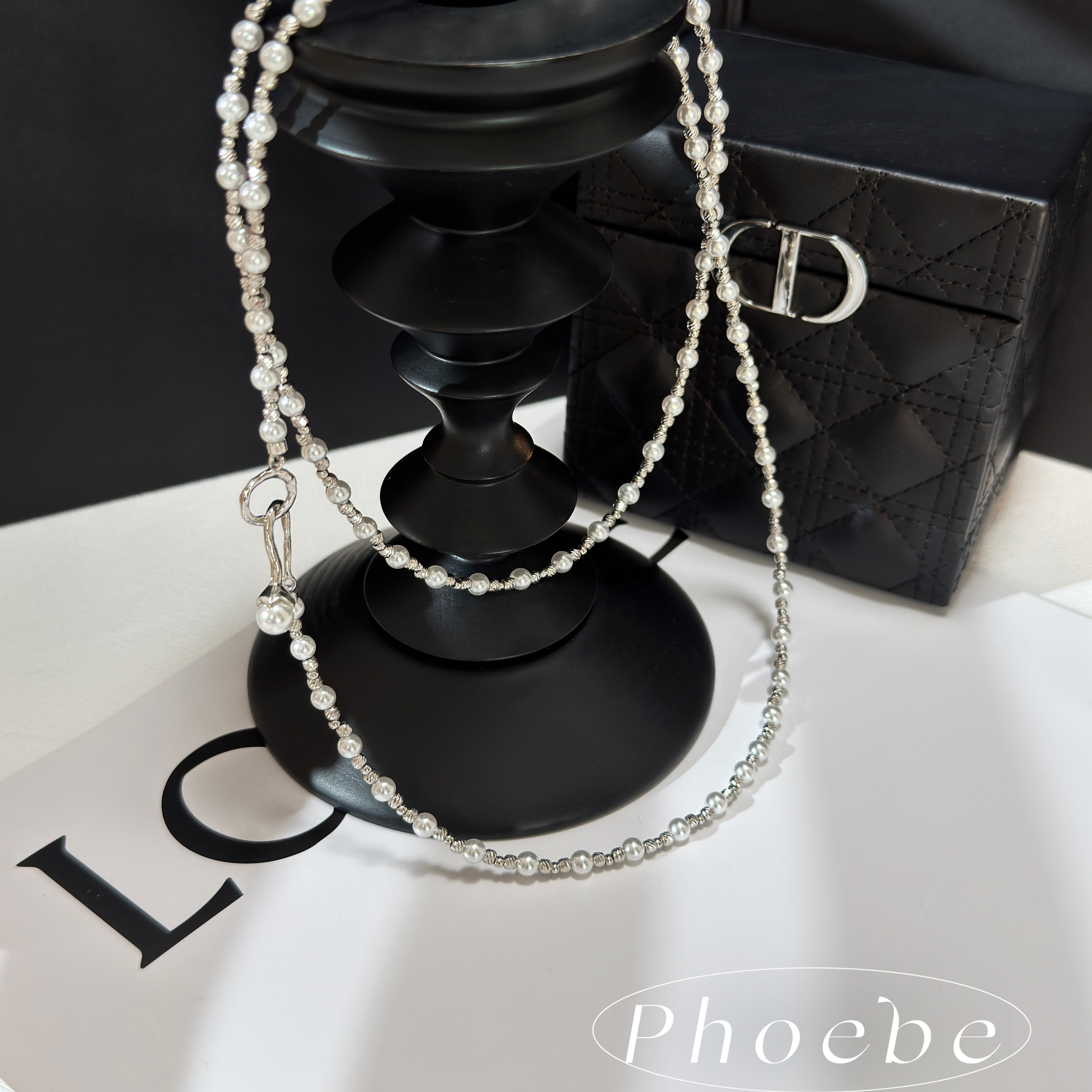 一款多用S925爆闪白珍珠长项链