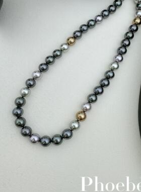 大溪地莫兰迪混彩人造海水珍珠