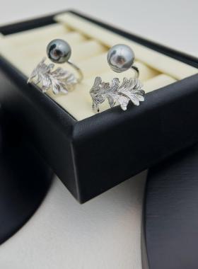 人造大溪地珍珠戒指s925纯银