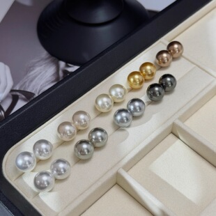 简约高级 月销千对珍珠素耳钉 S925厚银耳针 冷暖色合集