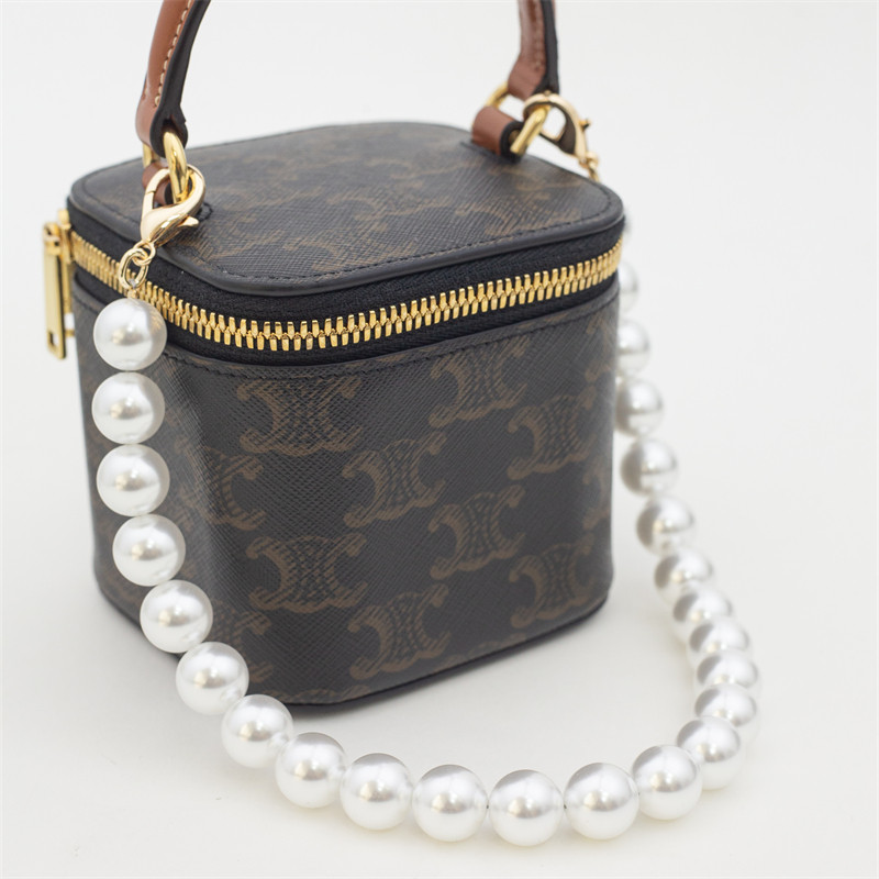 人造珍珠串链 包包链 人造冷光澳白/大溪地奶灰铂金灰珍珠