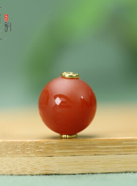 天然红玛瑙磨砂六字真言圆珠16mm孔1.5mmDIY手链手串配饰饰品B28