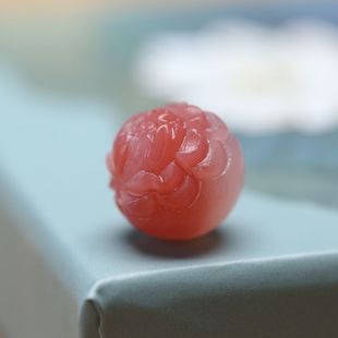 天然南红玛瑙雕刻莲花珠子散珠配饰diy手串文玩佛珠配件珠宝 D51