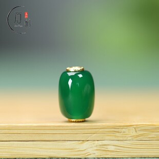 天然绿玛瑙桶珠10*15mm孔2mm手工DIY手链手串项链饰品配件A196