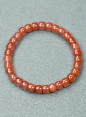 天然南红玛瑙冰种飘花散珠手链