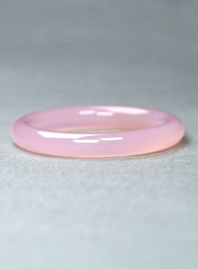 纯天然玛瑙樱花粉粗圆条手镯女款