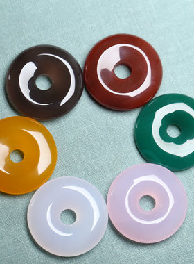 天然玛瑙吊坠民族风平安扣挂件