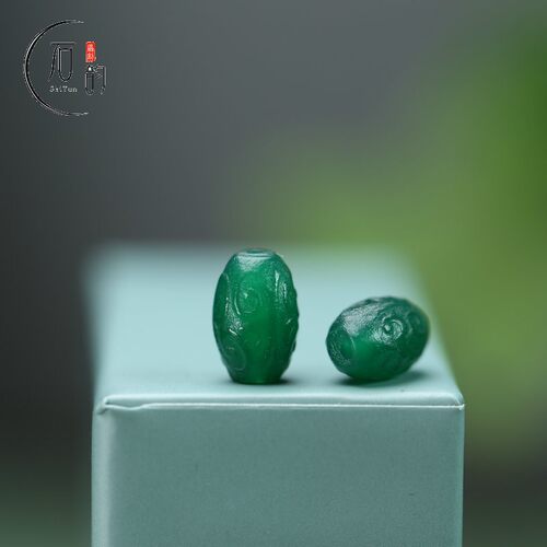 绿玛瑙祥云米珠8*12mm