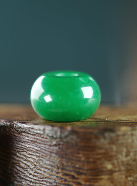 天然绿色玉石算盘路路通14mm孔4mmdiy小饰品项链吊坠耳圈耳饰J155