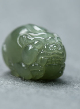 纯天然和田玉长款貔貅玉吊坠项坠