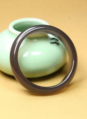 纯天然玛瑙宽扁条冰透紫手镯女款