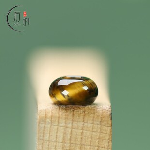 纯天然虎睛石10 5mm大孔4mm算盘珠猫眼耳坠项链配饰diy饰品珠C229