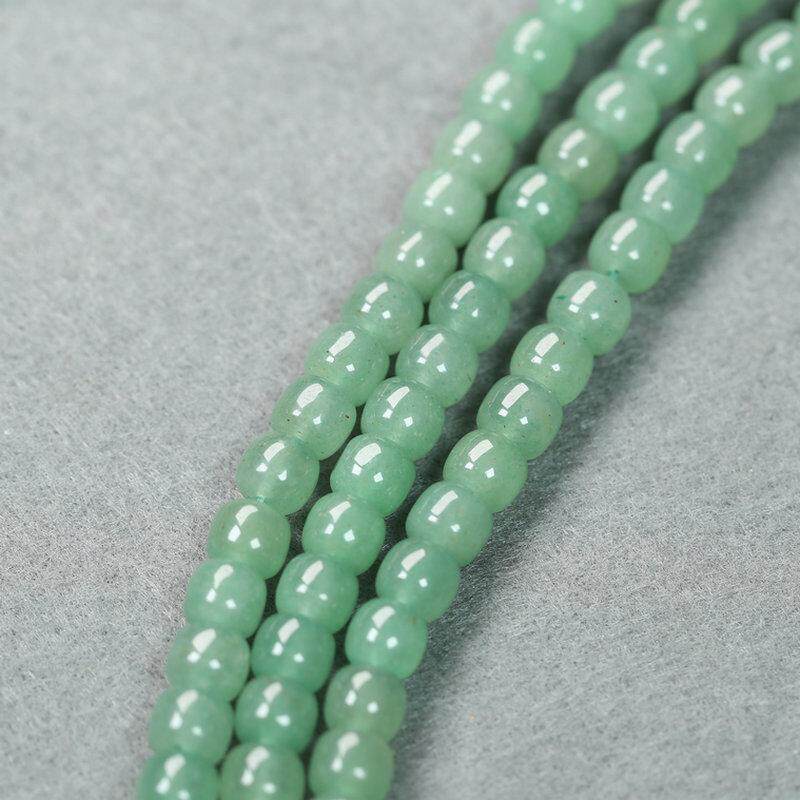 纯天然东陵玉淡绿老型珠8*7mm桶珠散珠半成品DIY小饰品配件一整串