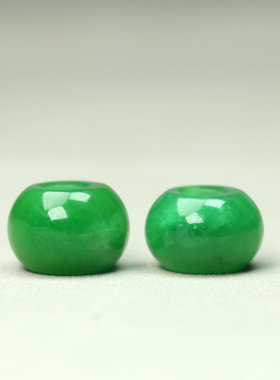 天然干青翡翠路路通算盘珠13mm苹果珠DIY玉石扣手链项链配件B127