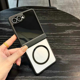 三星ZFlip7手机壳折叠屏新款 磁吸铰链中轴全包防摔ZFlip6磨砂超薄简约保护套网红ZFlip5外壳ins风潮硅胶气囊