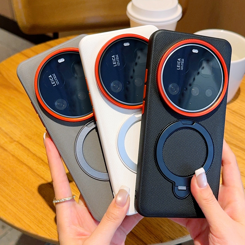 适用小米14Ultra手机壳新款磁吸全包防摔素皮保护套小米15Ultra网红ins风磨砂硅胶软壳带旋转支架男女款外壳