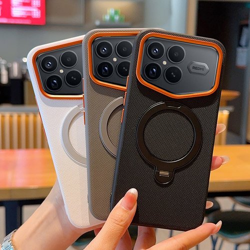 适用红米K90ProMax冠军版手机壳新款磁吸全包防摔素皮保护套网红ins风磨砂硅胶软壳带旋转支架男款外壳高级感