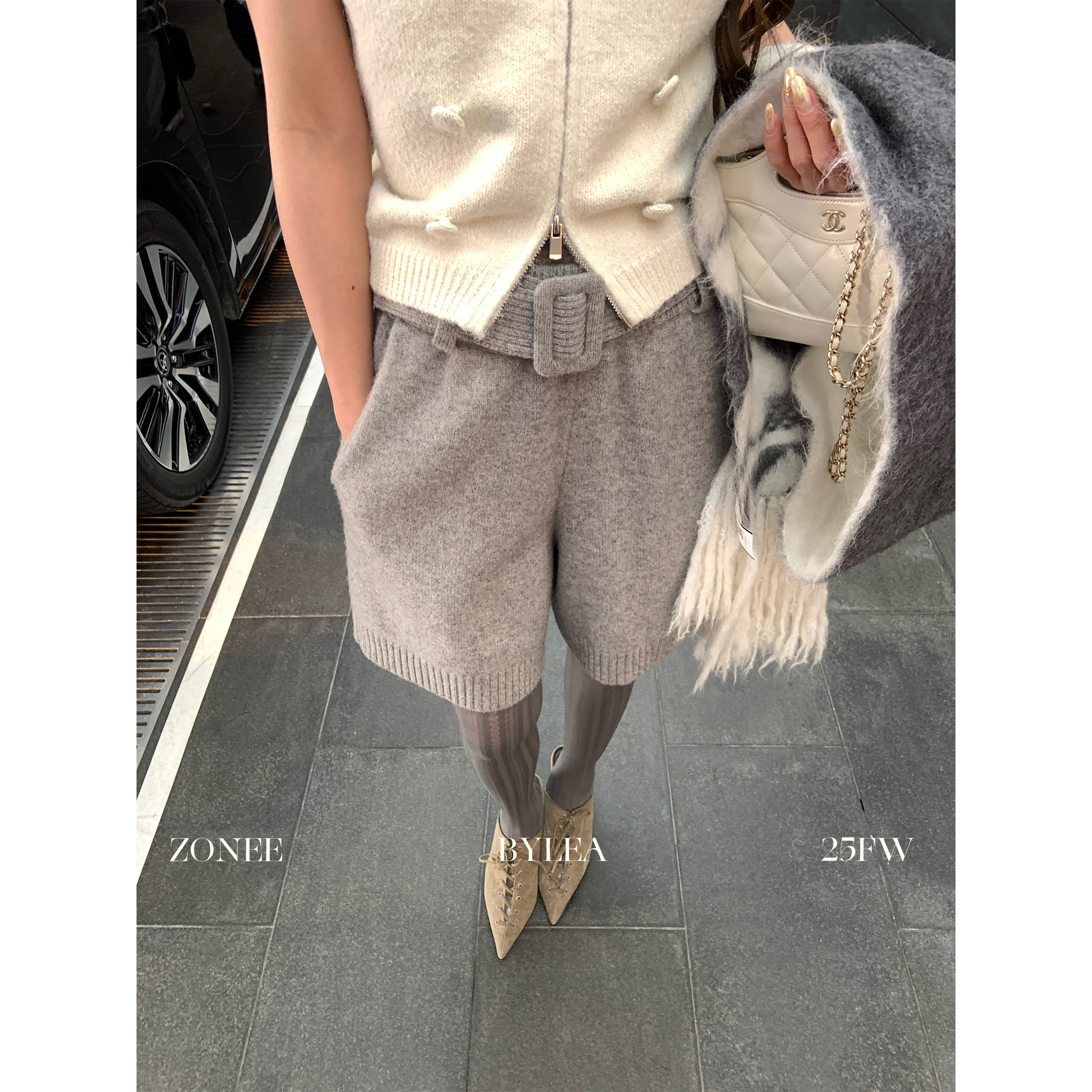 ZONEE/LEA宋亦雯羊毛休闲针织裤