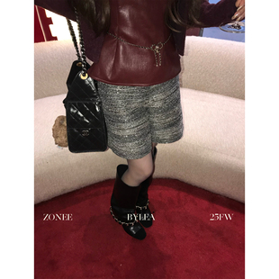 精致时髦感粗花呢小香休闲短裤 ZONEE 法式 圣诞鎏金 女 LEA宋亦雯