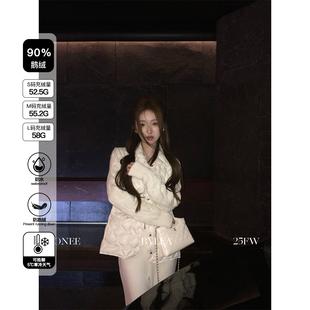 时髦小翻领针织袖 ZONEE 法式 coco在冬季 鹅绒羽绒服外套 LEA宋亦雯