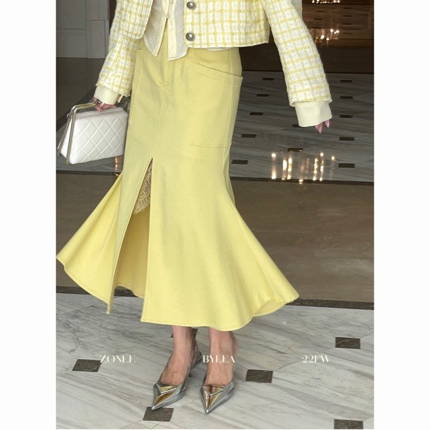 ZONEE中长裙A字裙法式半身裙