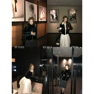 ZONEE/LEA宋亦雯短款丝绒外套