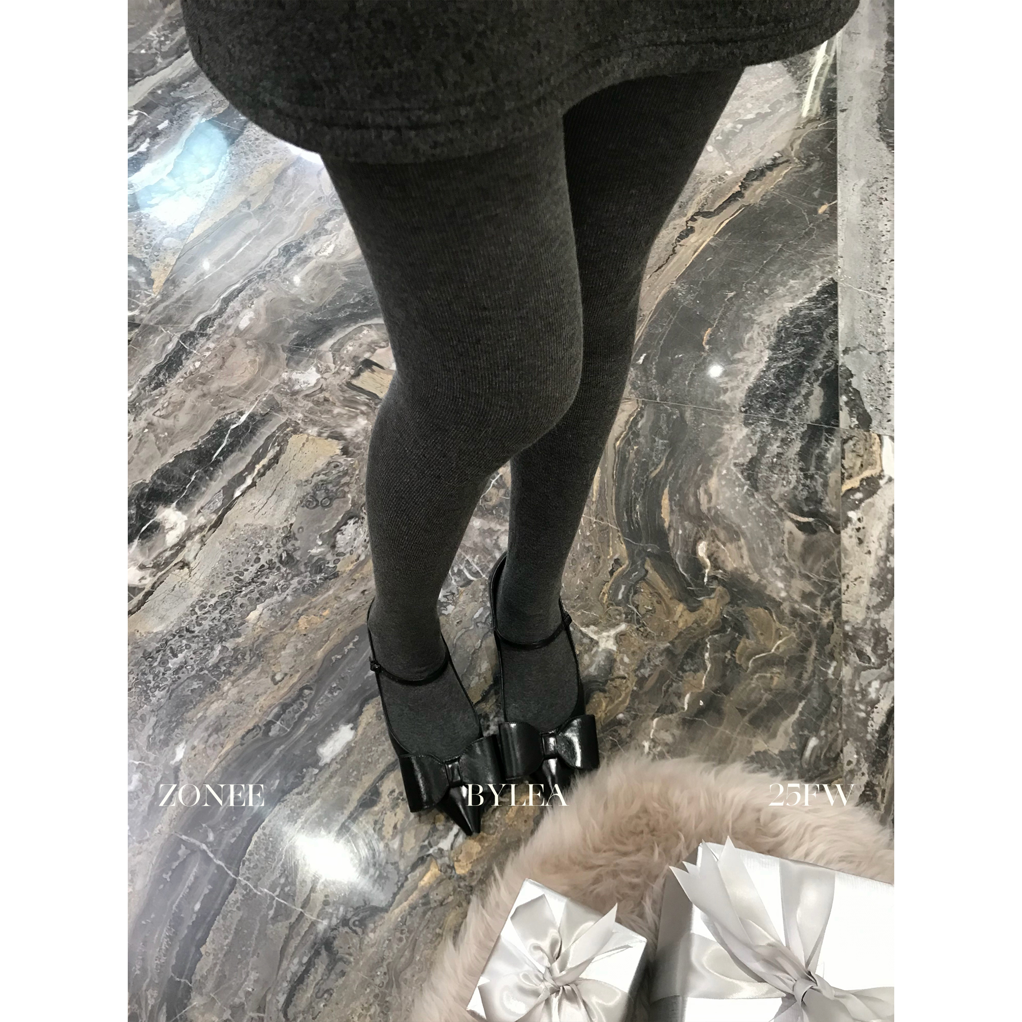 【11/25新品】ZONEE/LEA宋亦雯 秋冬时髦精搭配灰色针织袜