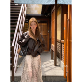 ZONEE 皮衣外套女 复古设计感早秋深咖短款 LEA宋亦雯 梦回2000s