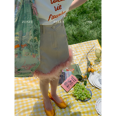 ZONEE短裙A字裙法式半身裙