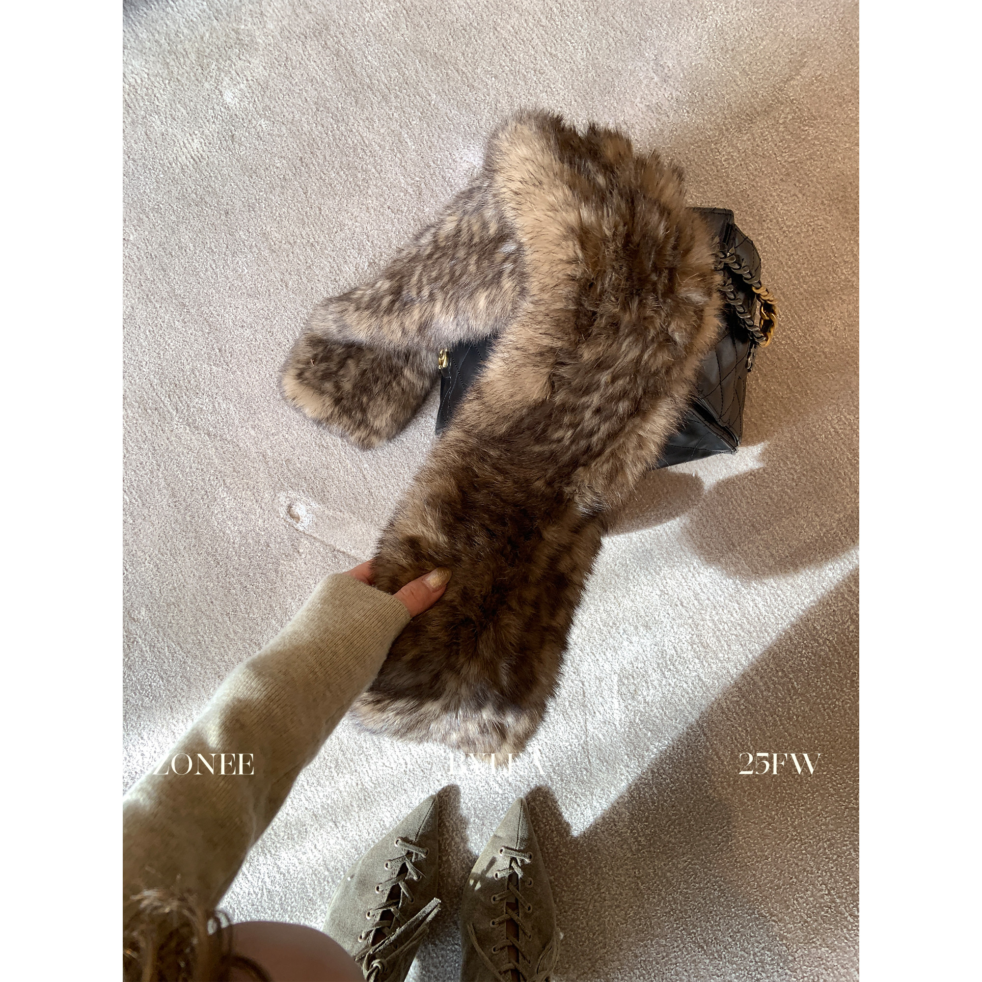 ZONEE/LEA宋亦雯保暖皮草围巾