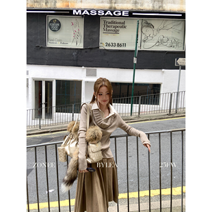 法式 sweetshoppe 原创设计绵羊毛桑蚕丝针织上衣 LEA宋亦雯 ZONEE