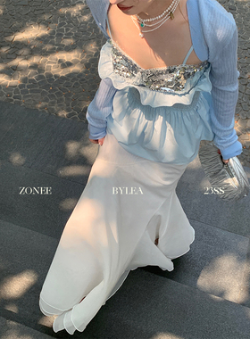 ZONEE/LEA宋亦雯 彩色多巴胺 夏日防晒BI备 轻盈针织小坎肩上衣女