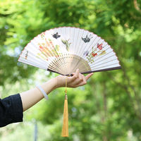 New Chinese-style cheongsam folding fan, Chinese-style women's fan, gradient color Hanfu fan, summer portable folding ancient-style small fan thumbnail 6