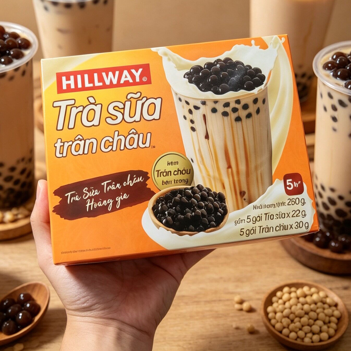 越南珍珠奶茶Tra Sua Tran Chau Hoang Tan免煮冲泡奶茶粉饮料5包