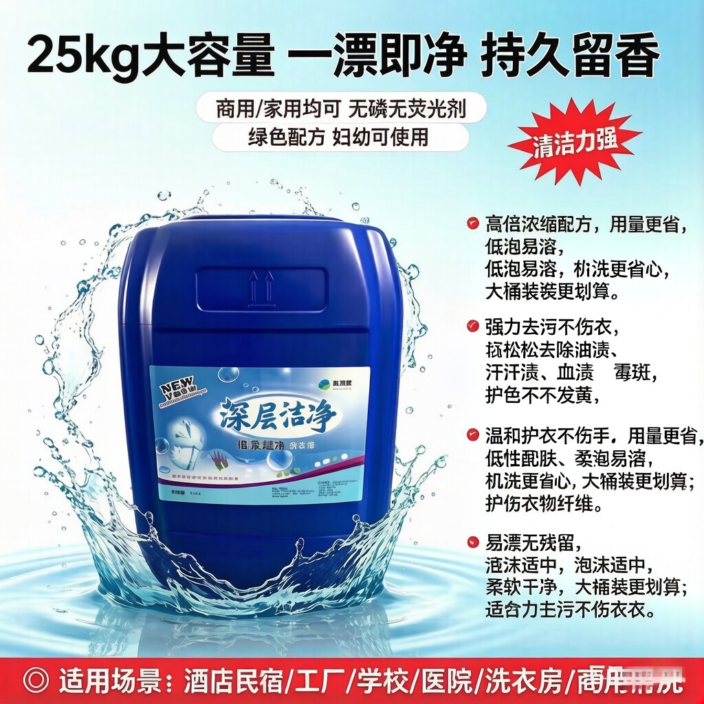 洗衣液商用酒店宾馆专用留香散装商用家用实惠装大容量50斤20柔顺