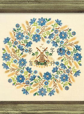 原套真线对比十字绣套件 OWL Cornflower summer矢车菊的夏天