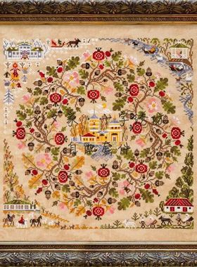 原套真线对比十字绣套件 OWL Provincial Seasons乡下的四季