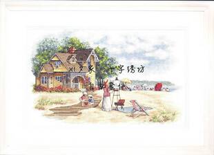 原套真线对比 十字绣自配套件 绝版 DIM35177  海边女画家