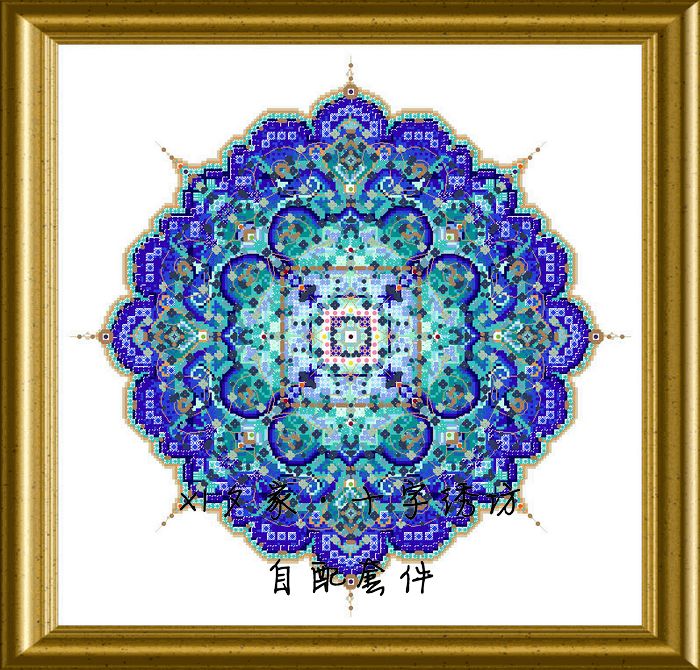 十字绣图纸原版打印moroccan花边