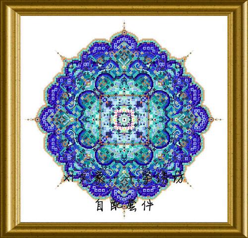 十字绣图纸原版打印moroccan花边