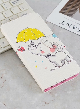 适用华为P30手机壳日韩潮P30 pro翻盖皮套卡通全包边硅胶卡通大象