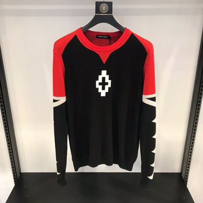 Marcelo Burlon MB男士秋冬新款拼色几何图案时尚羊毛针织衫毛衣