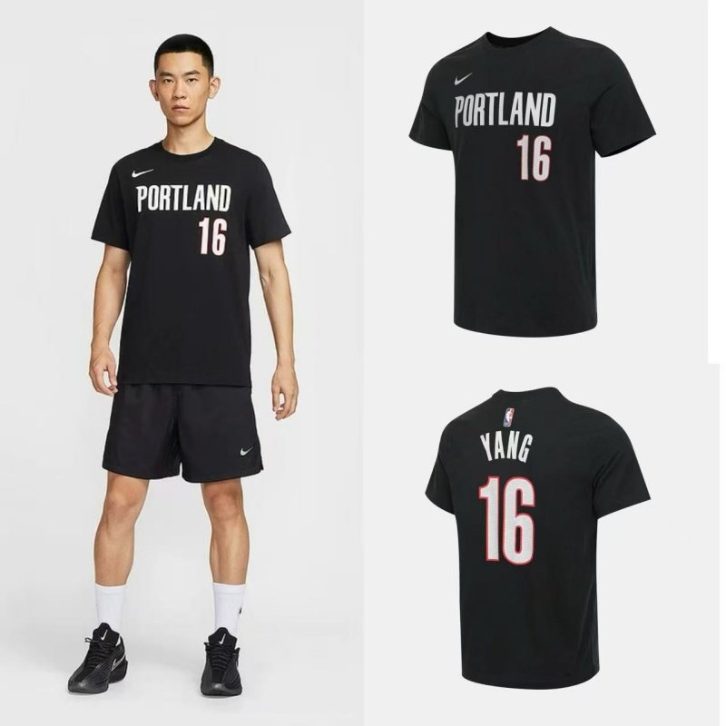 Nike耐克波特兰开拓者队NBA杨瀚森男子T恤夏秋棉质经典IV0566-015,运动服/休闲服装,运动T恤,淘宝优惠券,粉丝福利购,淘宝优惠卷