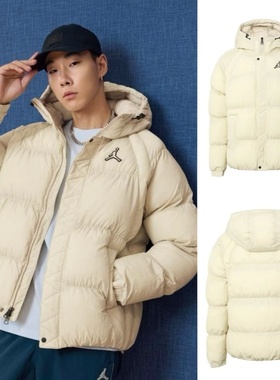 正品Nike耐克JORDAN男子冬季连帽运动休闲防风保暖棉服DQ7349