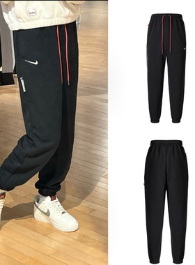 Nike/耐克 男子刺绣logo宽松透气篮球运动休闲速干收脚长裤IB5497