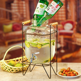 可乐桶容器商用调酒网红啤酒饮料桶带水龙头泡酒玻璃瓶水果冷水桶