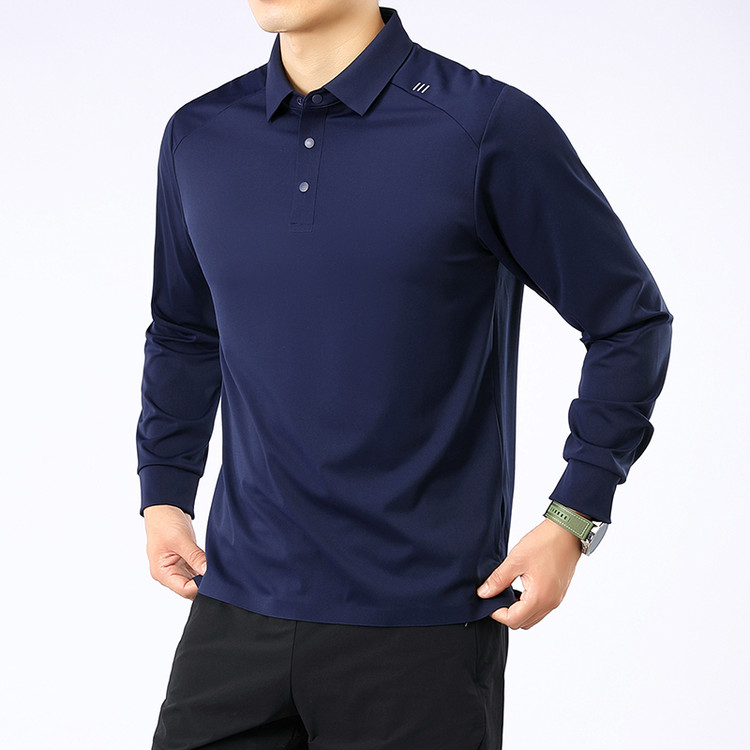 2026年秋季POLO领中等现代风微弹休闲风Polo衫男式长袖运动翻领