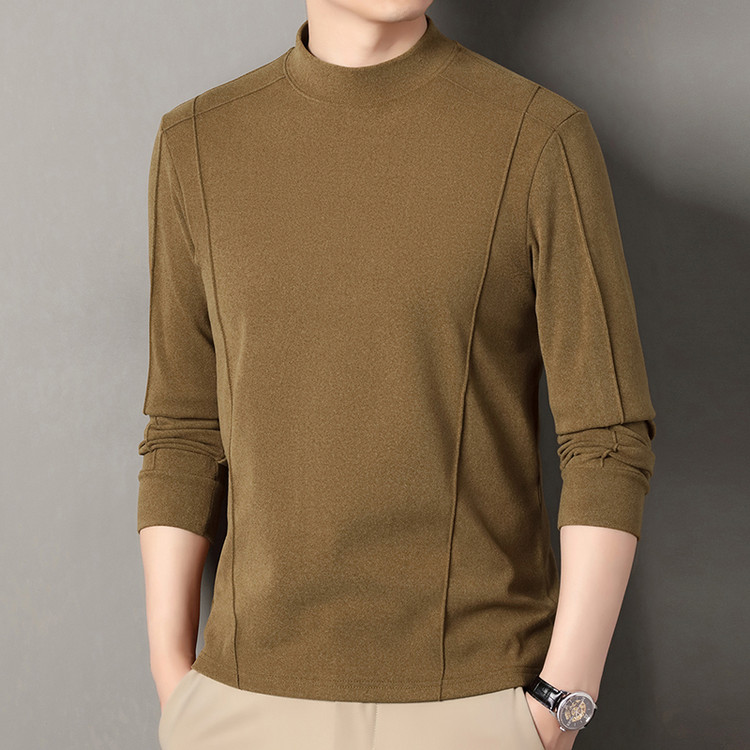 高档德绒秋冬长袖男士T恤